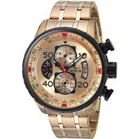 Invicta Men's Aviator 48mm Gold Tone Stainless Steel Chronograph Quartz Watch, Gold (Model: 17205) INV-17205